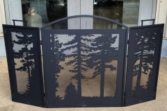 welded tree fireplace screen high heat black