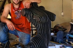 welded disappearing bust sculpture (2)