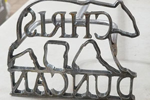 Branding Iron Polar bear branding iron with the name Chris.